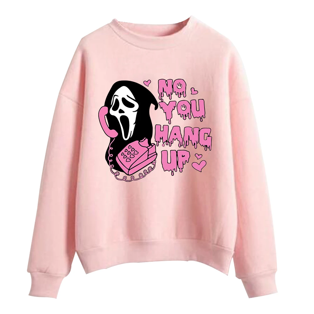 Hot Sale Women's No You Hang Up Hoodie Halloween Horror Funny Sweatshirts Cozy Tops Sudadera Felpa Moletom Fashion Street Style