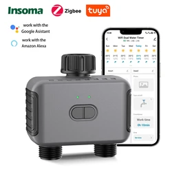 2025 Insoma Zigbee Automatic Smart Water Timer 1/2 Ways Garden Drip Irrigation Watering System Sprinkler Programmer Tools IPX5