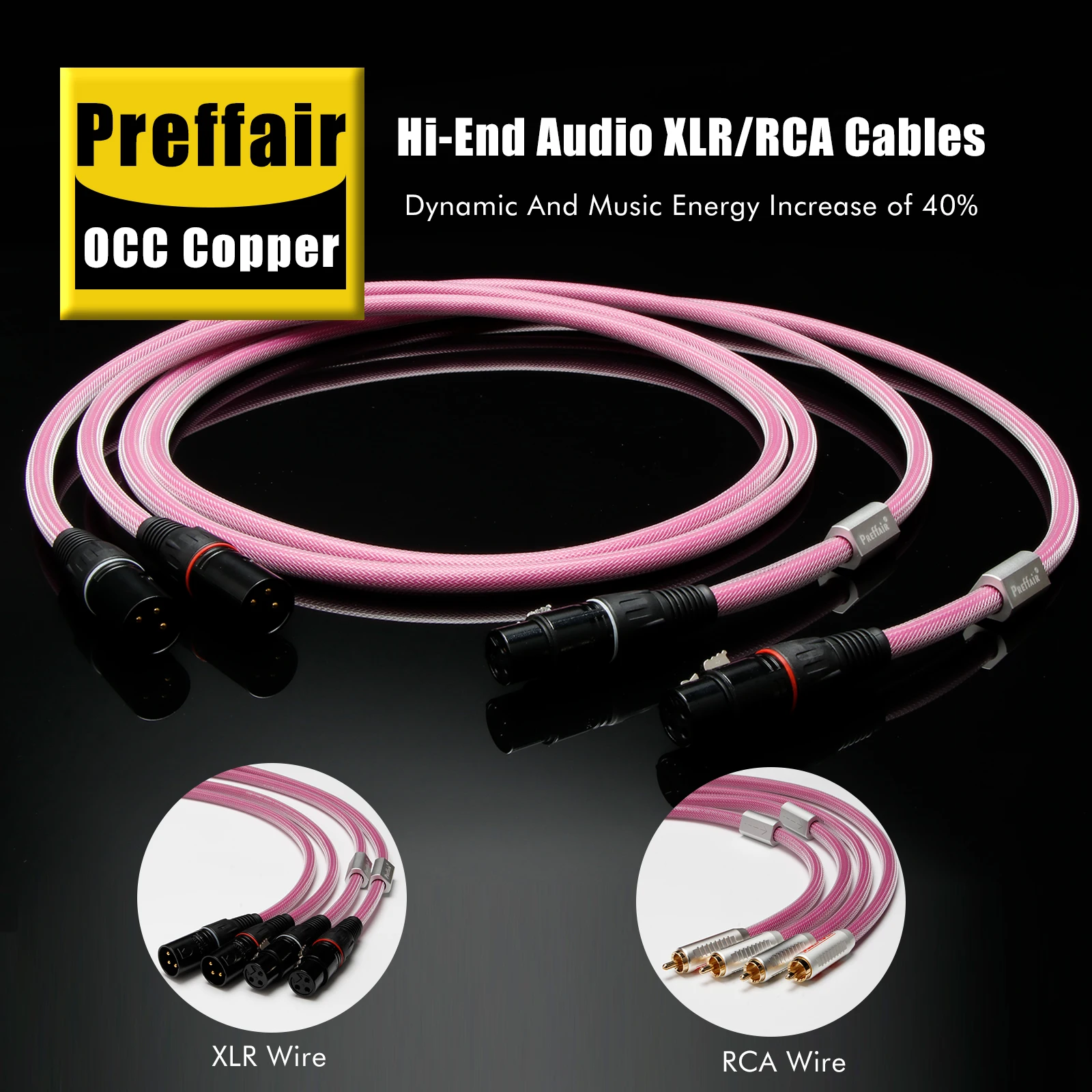 

Пара RCA-кабелей с позолоченными RCA-разъемами, Hi-Fi аудиокабель 3-контактный XLR