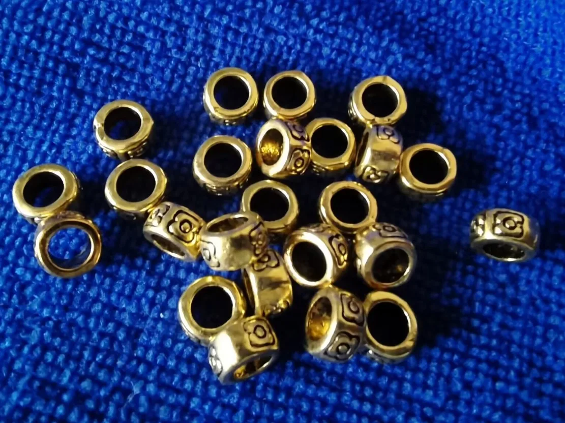 450pcs Antiqued gold Silver Floral tube spacer beads A847G