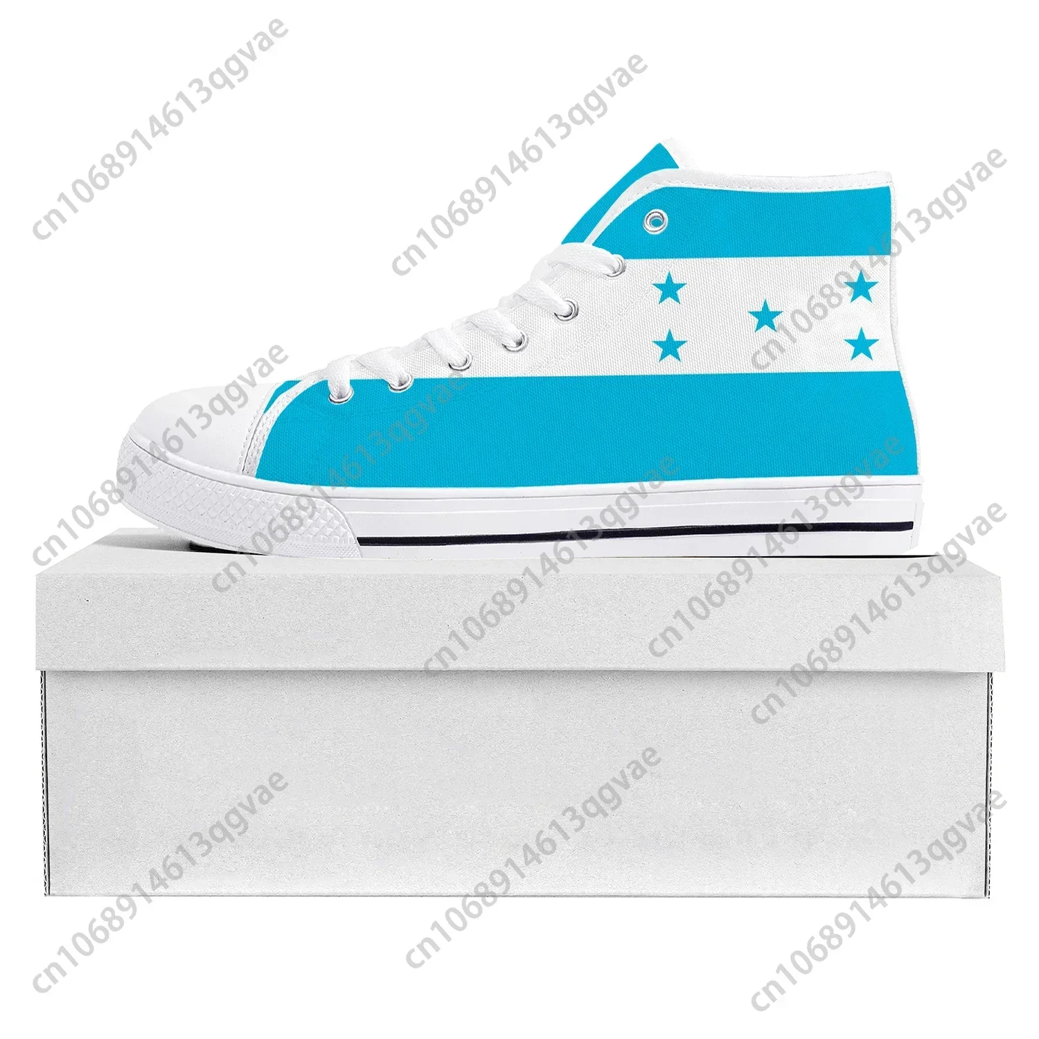 Honduran Flag High Top Sneakers Mens Womens Canvas Sneaker Honduras Casual Couple Shoes Custom Shoe