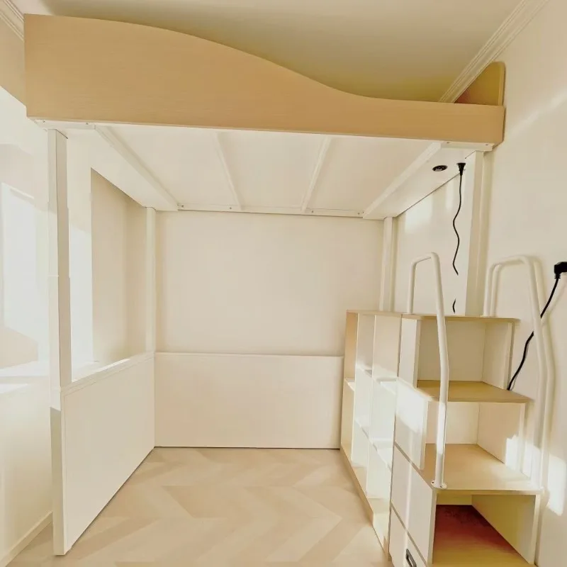 Small apartment electric bed vertical lifting bed four-column children's bed