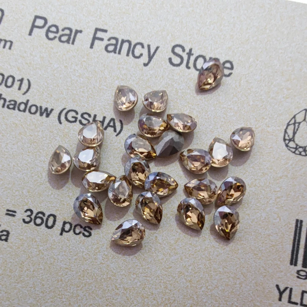 4x6mm Drop K9 Glass Fancy Rhinestones Pointback Mini DIY Nail Charms Decorations Crystal Stones For Jewelry Bags Accessories