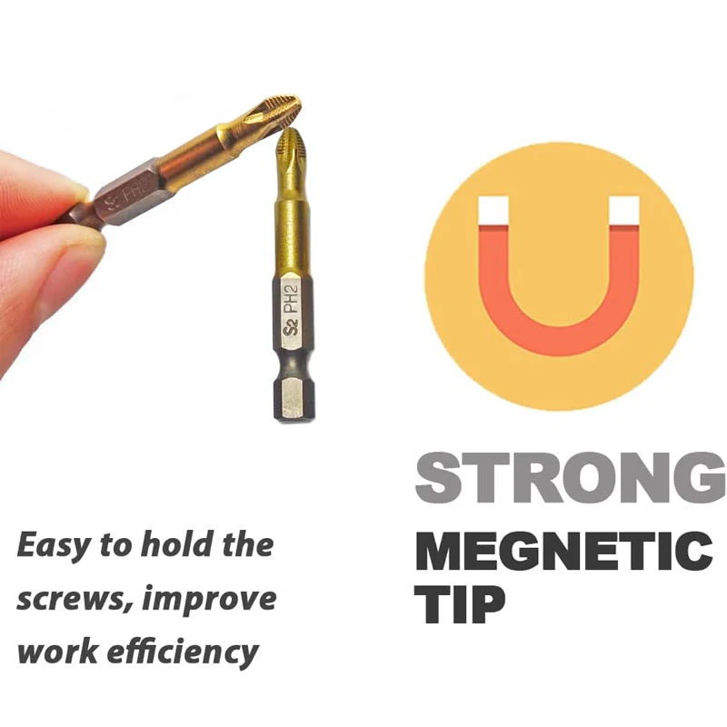 10 pezzi S2 punte per cacciavite magnetico Multitool strumento di riparazione per punte da trapano antiscivolo punta per cacciavite PH2 per trapano avvitatore elettrico