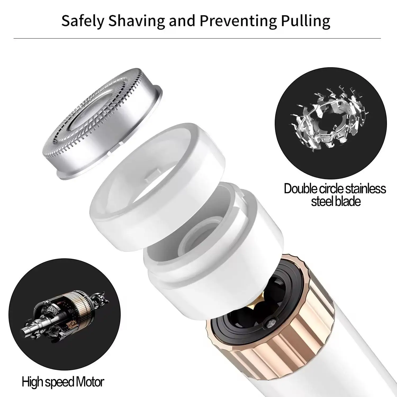 Electric Lady Shaver Epilator for Women Household Hair Trimmer for Groin Bikini Eyebrow Grooming Kit