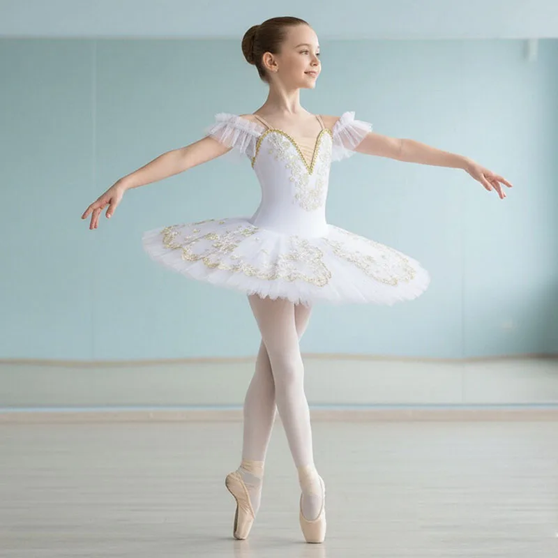 

Child Dance Costume Ballet Dress for Girls White Professional Ballerina Ballet Tutu Kids Girls
