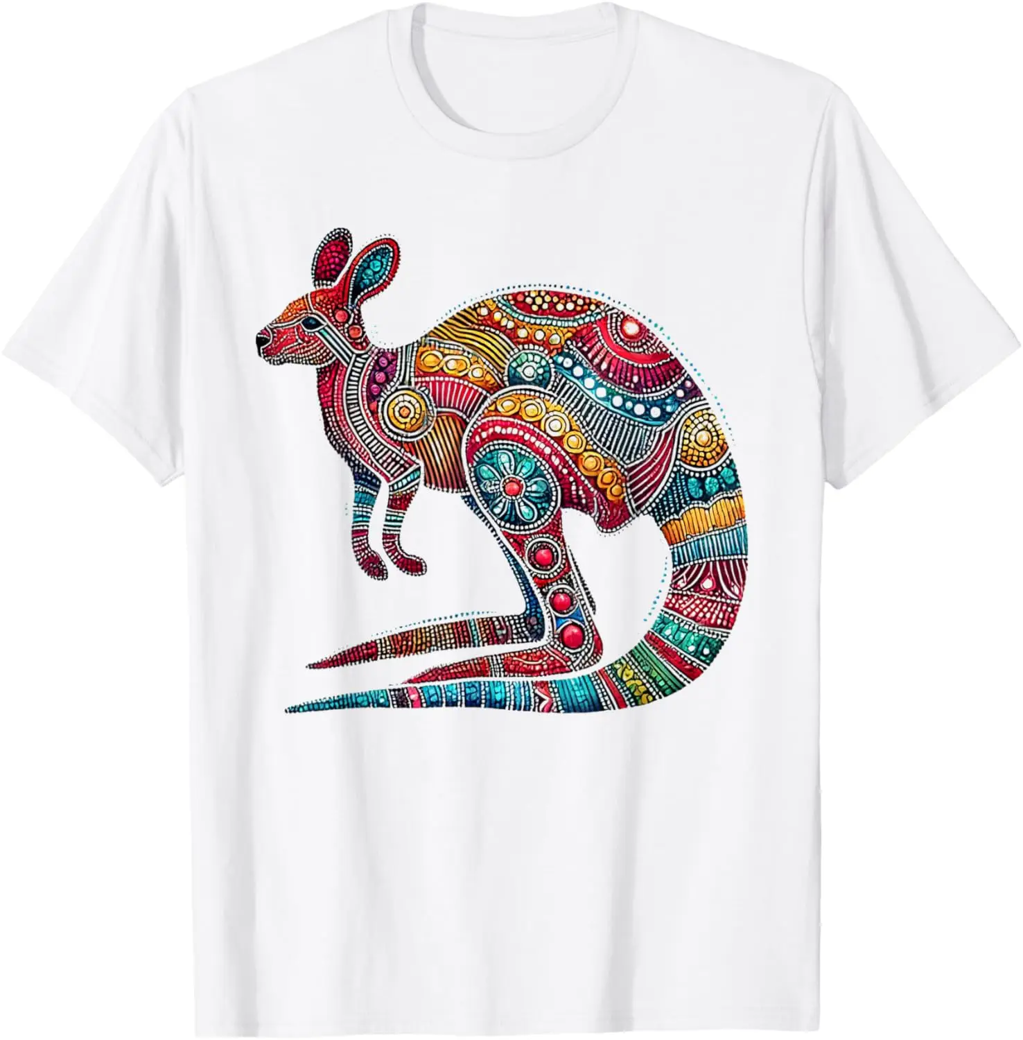 

Футболка с рисунком кенгуру Aboriginal Art, дышащая хлопковая футболка с короткими рукавами, австралийский дизайн для поездок