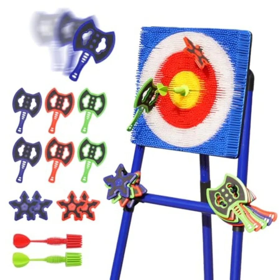 

Axe Throwing Game for Backyard with Bristle Target and 12 Throwing Axes Set, Indoor and Outdoor Games for Adults, and Family, Y