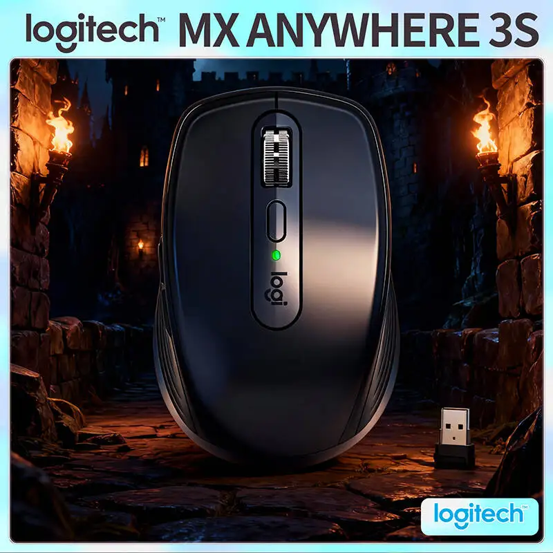 

Logitech MX Anywhere 3S Ergonomic Wireless Mouse, Quiet Operation, Precision Scroll Wheel, Multi-Device