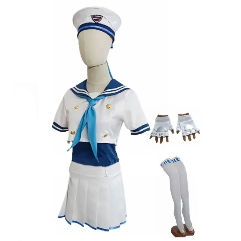 

Goddess Neon Cosplay Costume With Hat Gloves Stockings Sailor Suit Halloween Party Women's Clothing Custom Made