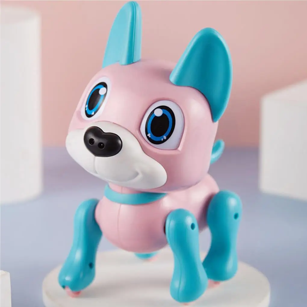 Jouet pour chien enfants Robot pour animaux de compagnie intelligent capteur de geste de chiot évitement d'obstacles batterie Robot chien, Wathet bleu
