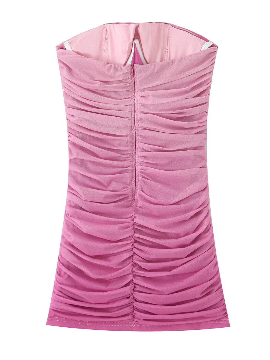 aduated Pink Folded Women's Sexy Strapl Dr Elastic Bodycon ort Skirt Street Sle No Brand adient Folded Women's ...