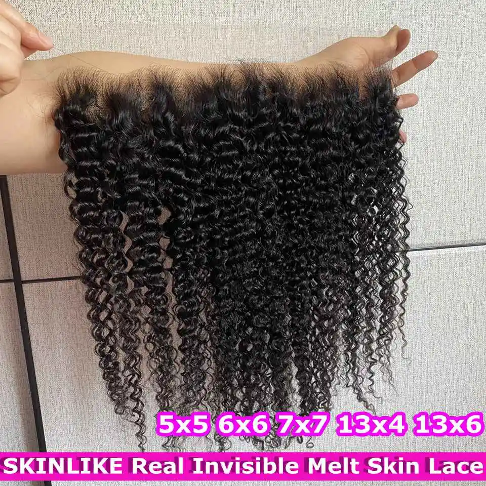 

Skinlike 13x6 HD lace Frontal Water Wave Invisible Real HD Lace 6X6 HD Lace Closure Pre Plucked Human Hair Brazilian Deep Curly