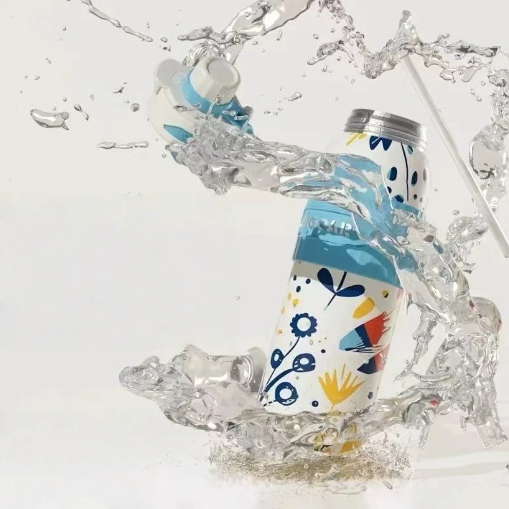 대용량 순수 티타늄 컵 럭셔리 밀짚 모델 휴일 선물 남성과 여성을위한 휴대용 트리플 마시는 스포츠 절연 컵