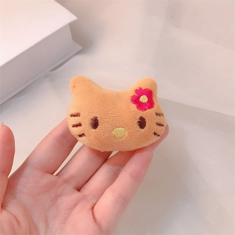 Sanrio Cute Cartoon Three-dimensional Plush Hair Clip Girls Broken Hair Bangs Clip Melody Plush Doll Hair Accessories Best Gift