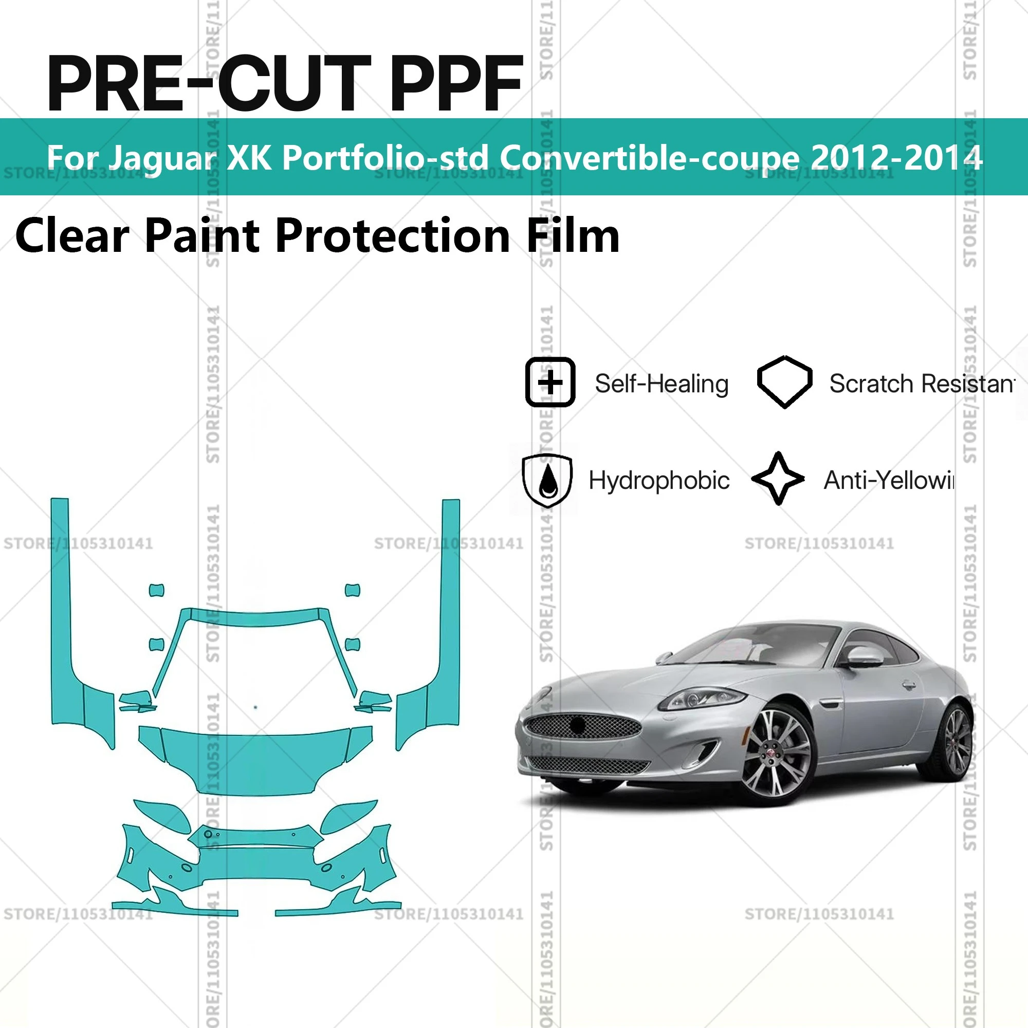 

Pre-Cut Paint Protection Film PPF Transparent Car Film Automotive PPF For Jaguar-XK-Portfolio-std-Convertible-coupe-2012-2014