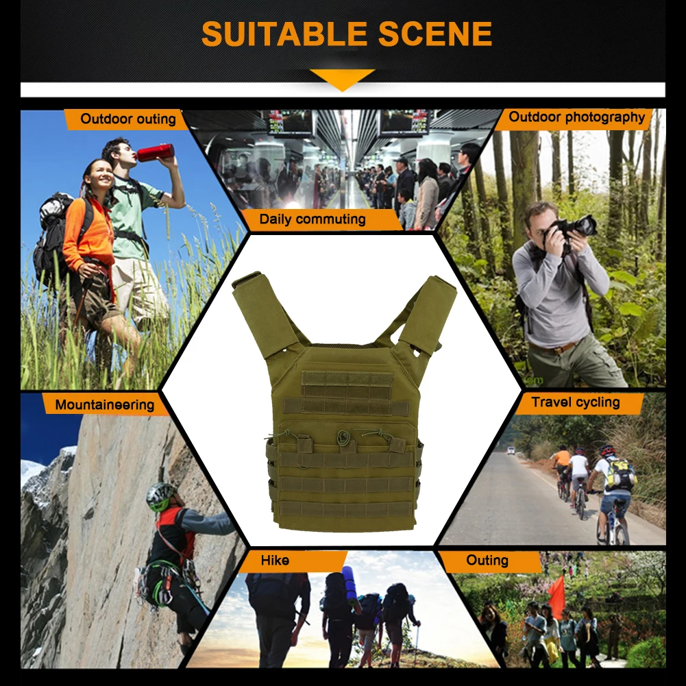 JPC Military Lightweight Molle Plate Carrier Tactical Vest Waterproof Outdoor CS Game Jungle Security Equipment Hunting Vest