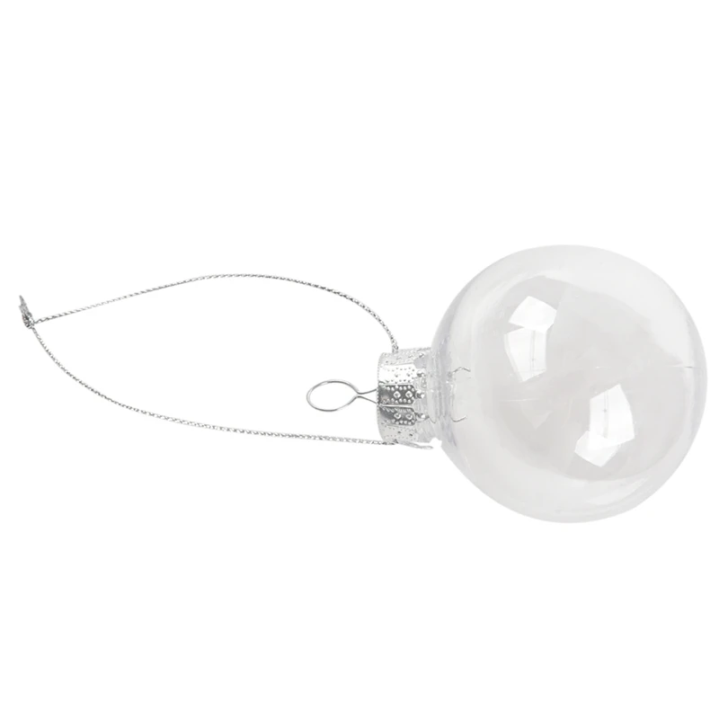 Clear DIY Baubles Shatterproof Seamless Plastic XMAS Ball Home Tree Decor Gift - 60Mm QTY:8