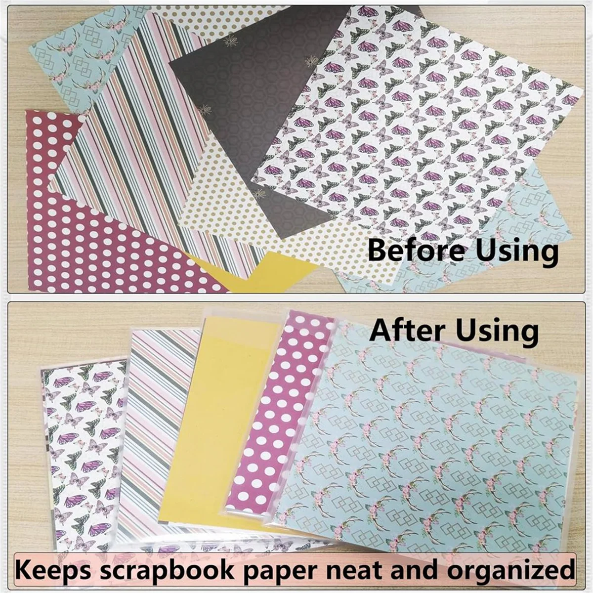 Gfc-12Pieces Scrapbook Organizer Envelopes Storage Pockets Sleeves for Storing 12 X 12inch Paper,with 60 Pcs Label Stickers