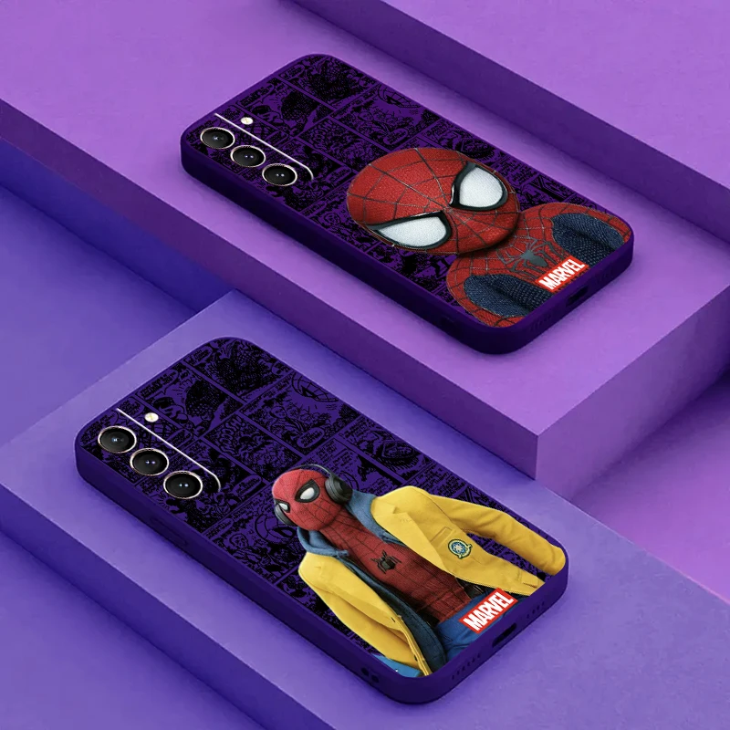 

Marvel Spider Man Cartoon Phone Case For Samsung Galaxy S24 S23 S22 S21 S20 Ultra S10 Plus S23 S21 S20 FE Cover Back Coque TPU