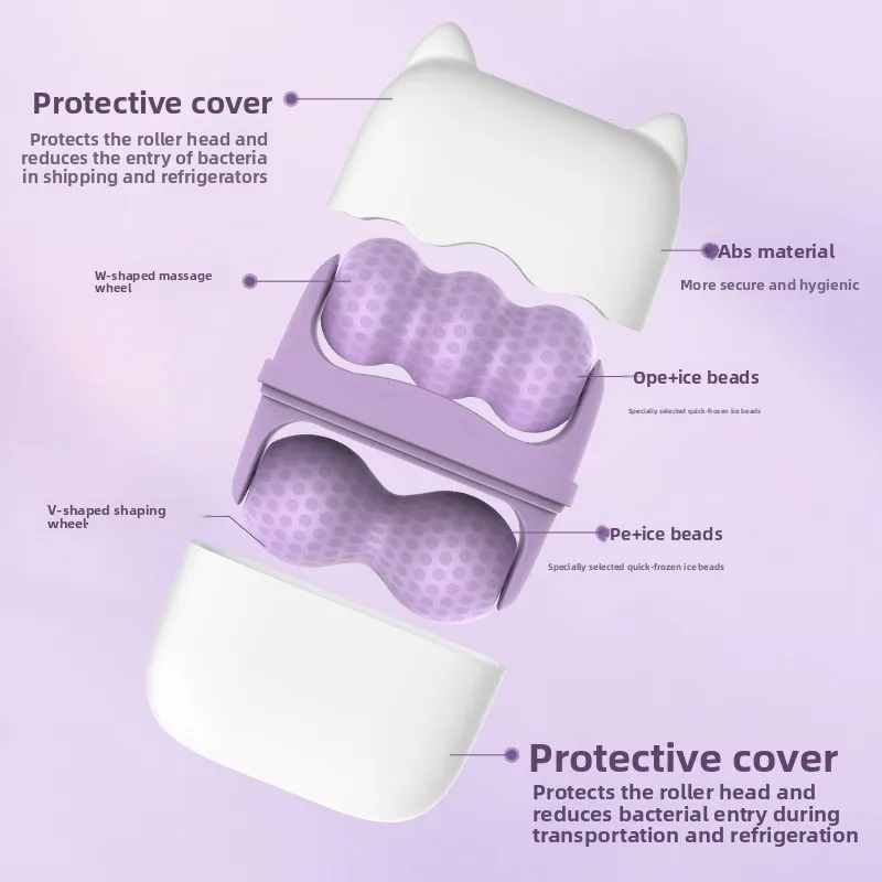 両頭アイスローラー 2in1 多機能フェイシャルマッサージ アイスコンプレスマッサージ器具