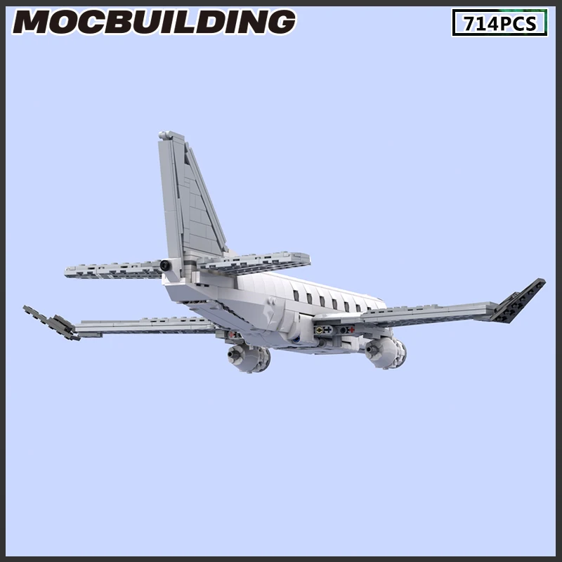 MOC Building Blocks Jet Plane Airliner 1:80 scala modello modulare mattoni fai da te assemblare giocattoli regali di natale regalo di compleanno