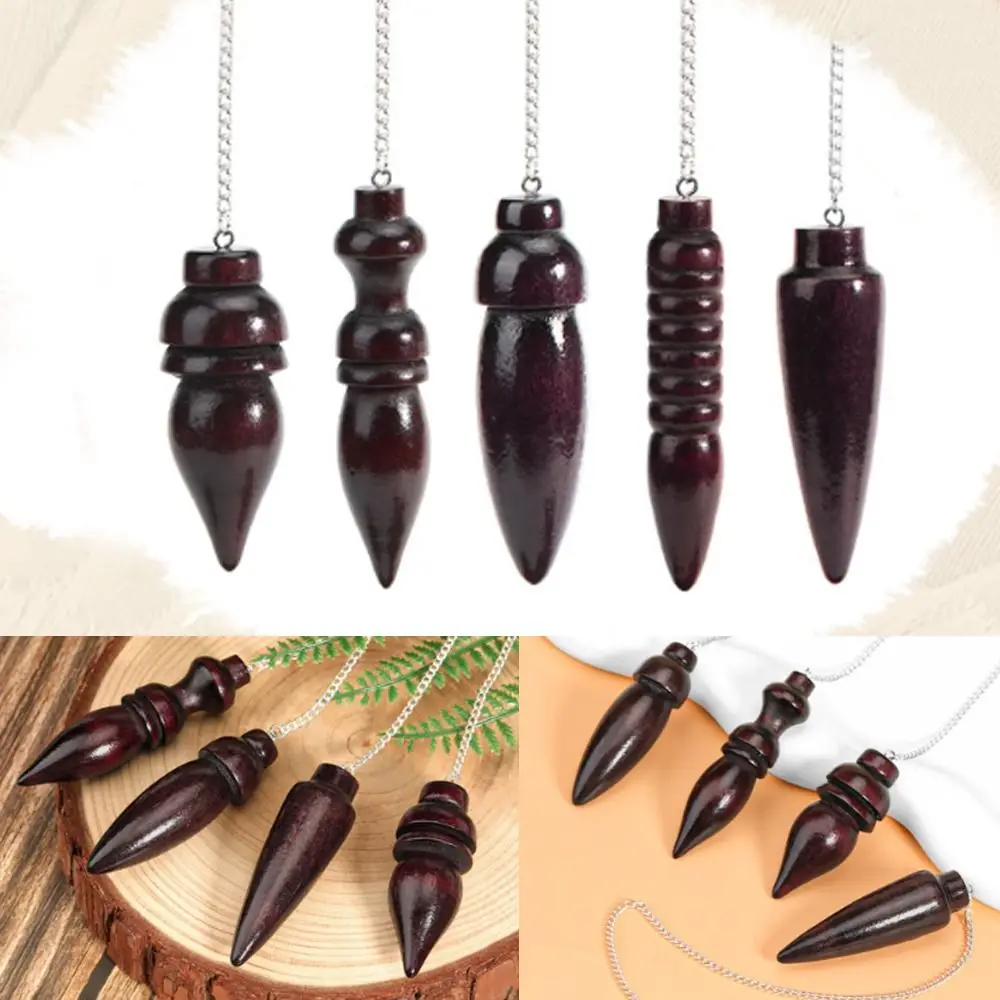 New Quality Natural Wooden Pendulum for Divination Dowsing Egyptian Wood Pendulums Dowser with Chain Reiki Spiritual Pendulos