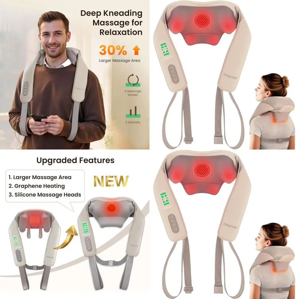 

Беспроводной массажер шиацу с графеновым подогревом для облегчения шеи и плеч