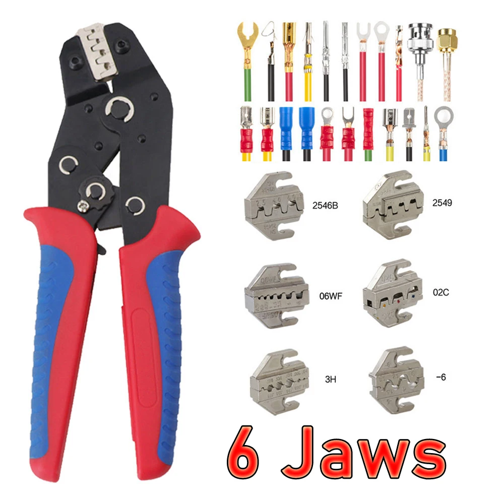 Kit de Alicate Crimpador de Fio com Tipos de Mandíbulas Ferramenta Profissional de Crimpagem Fotovoltaica Alicate de Crimpagem Solar Braçadeira de Conectores Solares