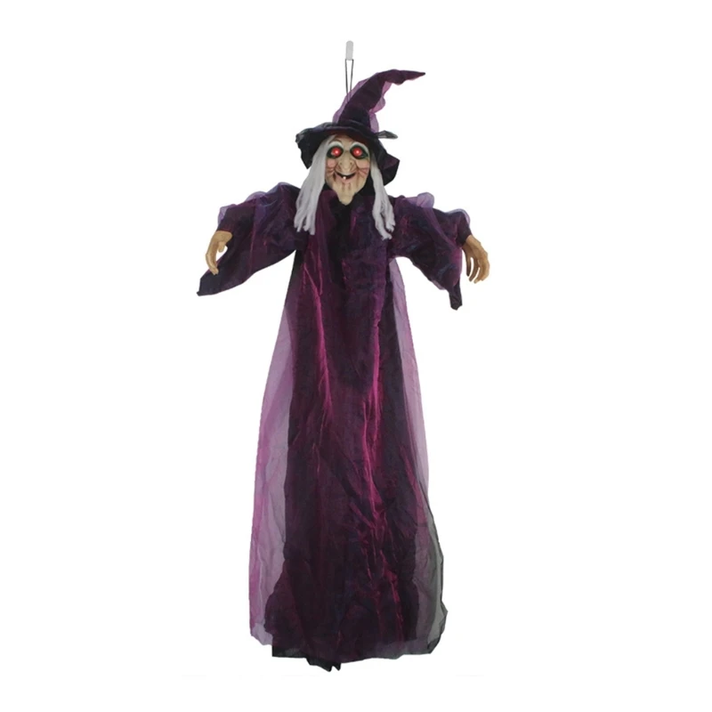 

Scary Animated Witch Hanging Ornament Enhance the Fear Factor at Halloween Parties and Film Shoots