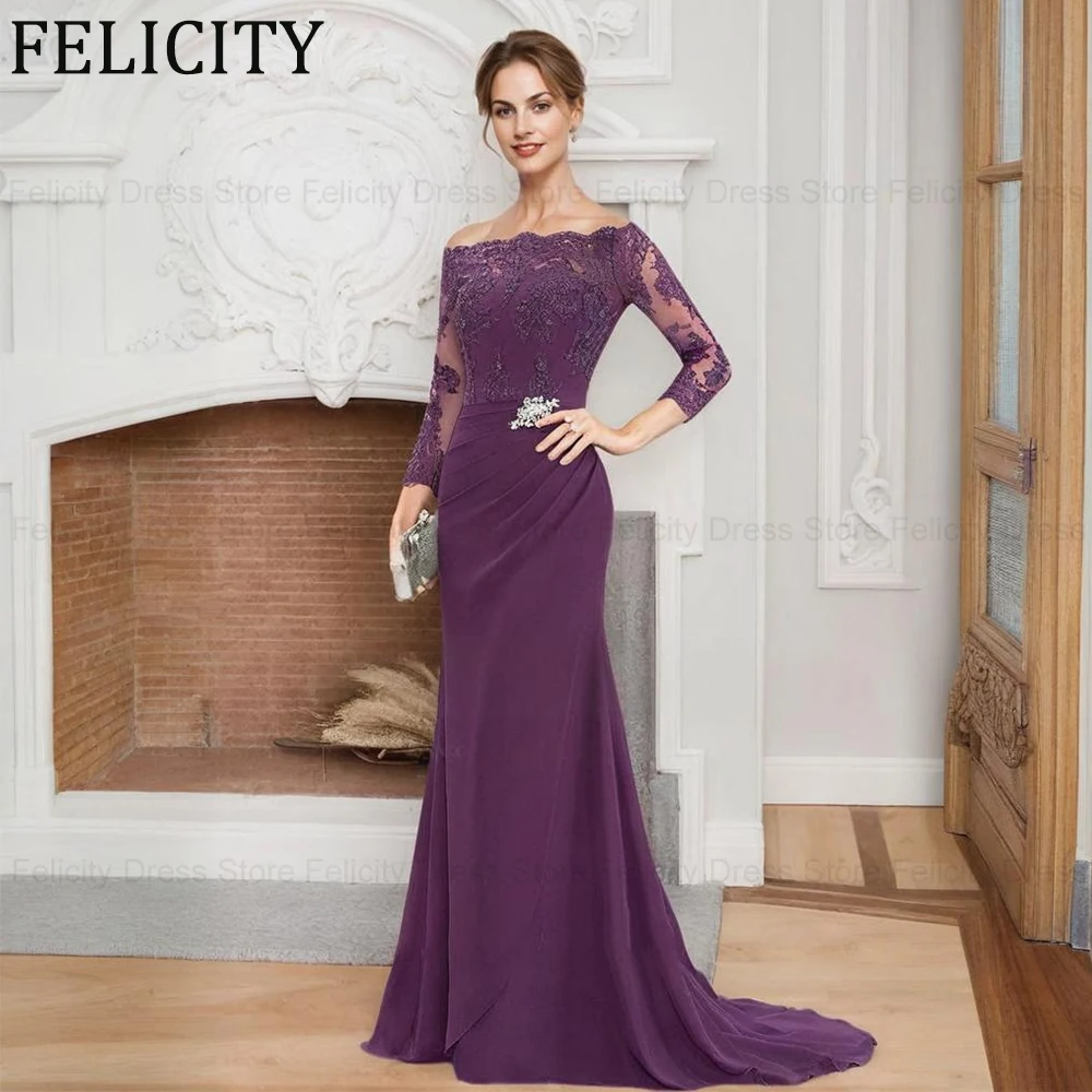 

FELICITY Customized Exquisite Mother of the Bride Dress 2025 Mermaid Appliques Pleated Wedding Guest Party Dresses Evening Gowns