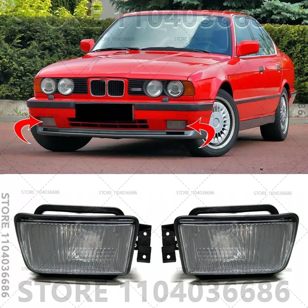 For 1989-1996 BMW 525i 530i 535i 540i M5 E34 Fog Light Lamp Cover (Without Bulb) 63178360941 63178360942 view 4