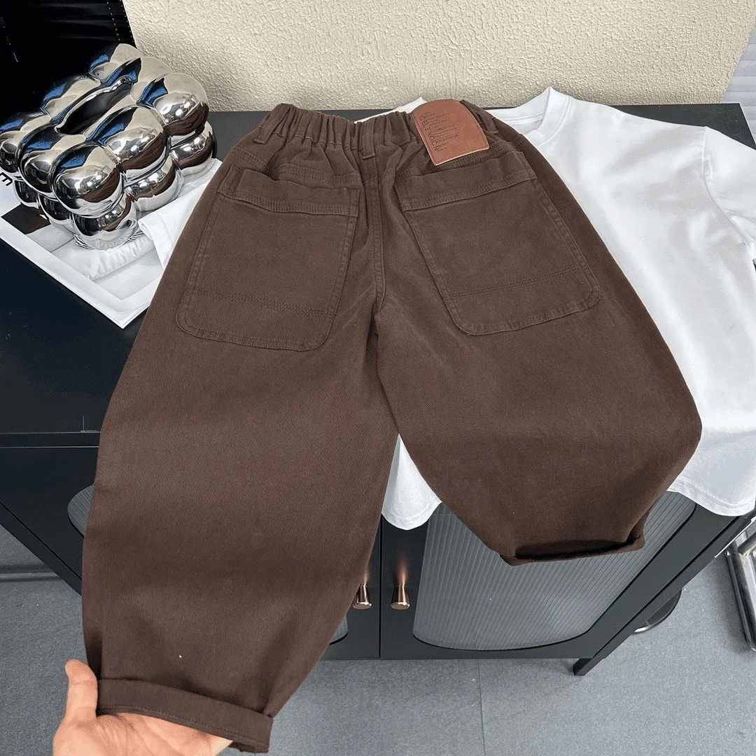 Pantalons amples coréens pour garçons, pantalons décontractés pour enfants de mi-âge, pantalons amples de travail, pantalons longs tendance pour enfants