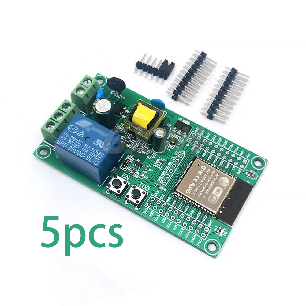 5PCS ESP32 Development Board AC Power Supply ESP32 WIFI Bluetooth BLE Single Relay Module