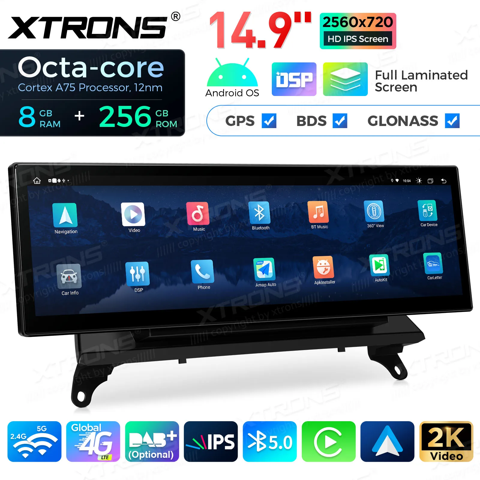 XTRONS 14.9'' Android 14 Autostereo Speler GPS Navigatie Voor BMW X5 E70 / X6 E71 CIC CCC NBT EVO Systeem LHD Carplay Auto HD IPS