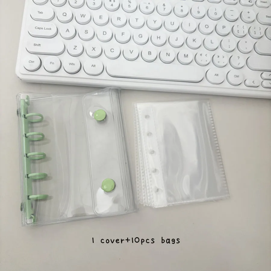 M5 Binder Kpop Sammelalbum, Macaron 5-Loch-Einband, DIY 10 Innentaschen, 45 Gitter-/Blanko-/Linierte Nachfüllpapiere – Detail 12