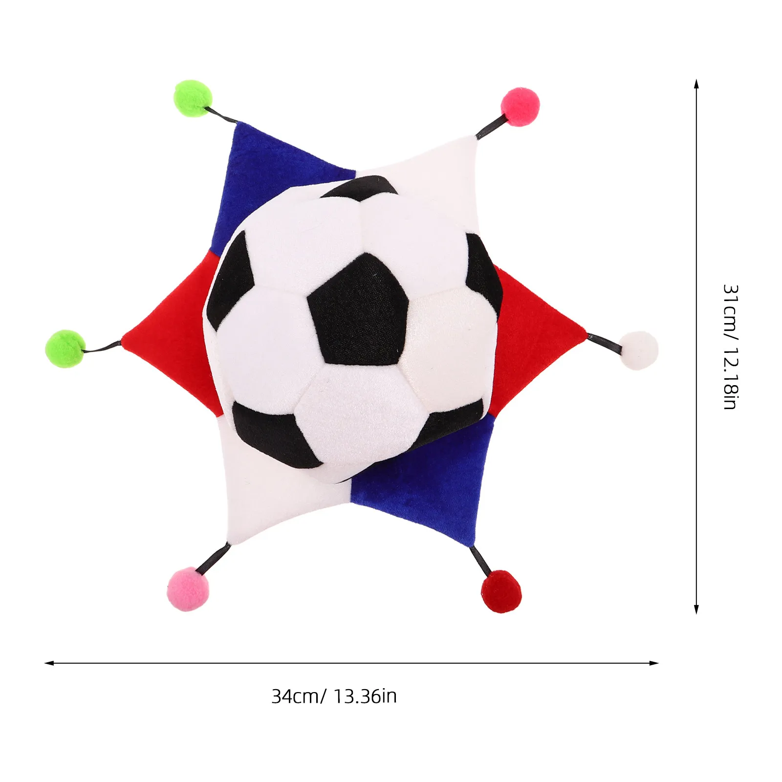 Cappello da festa per tifosi di calcio, design a forma di pallone da calcio, copricapo con visiera per adulti e adolescenti, allegro e traspirante, per celebrazioni sportive.