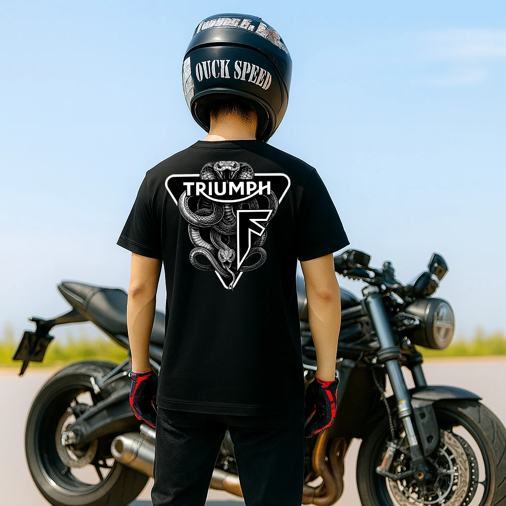 

Triumph Motorcycle Graphic T-shirt Summer Fashion Unisex Biker Racing Top Casual Comfortable Hip Hop Daily Wear Tee