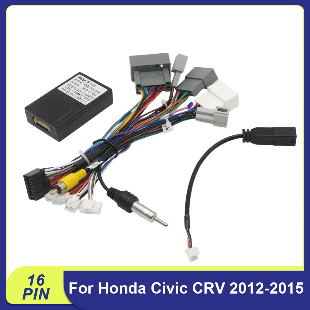 16Pin CANBUS Wiring Harness for Honda Civic CR-V 2012-2015 Android Radio Adapter Cable Kit