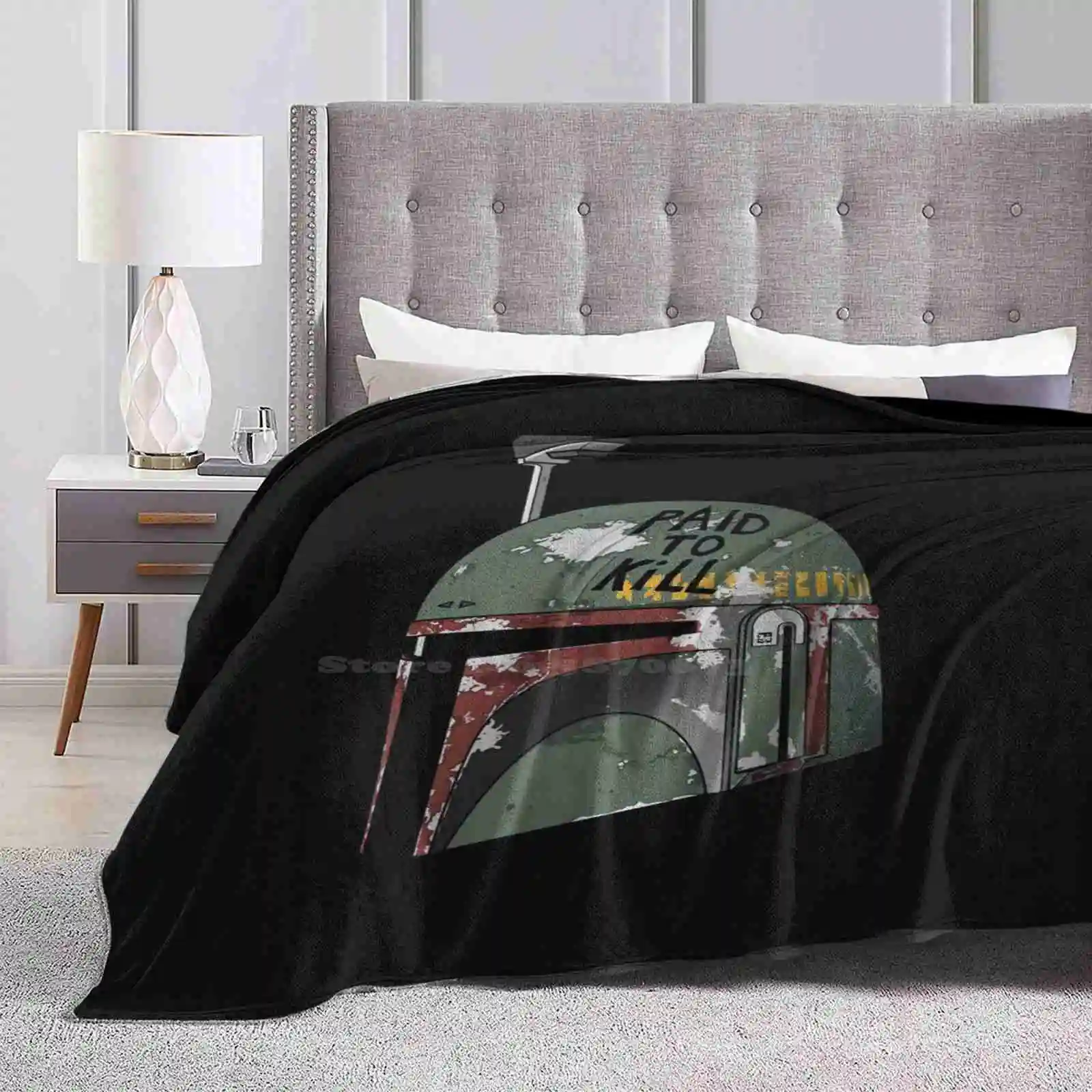 Paid To Kill Creative Design Comfortable Warm Flannel Blanket Sci Fi Cool Awesome Space Full Metal Jacket Boba