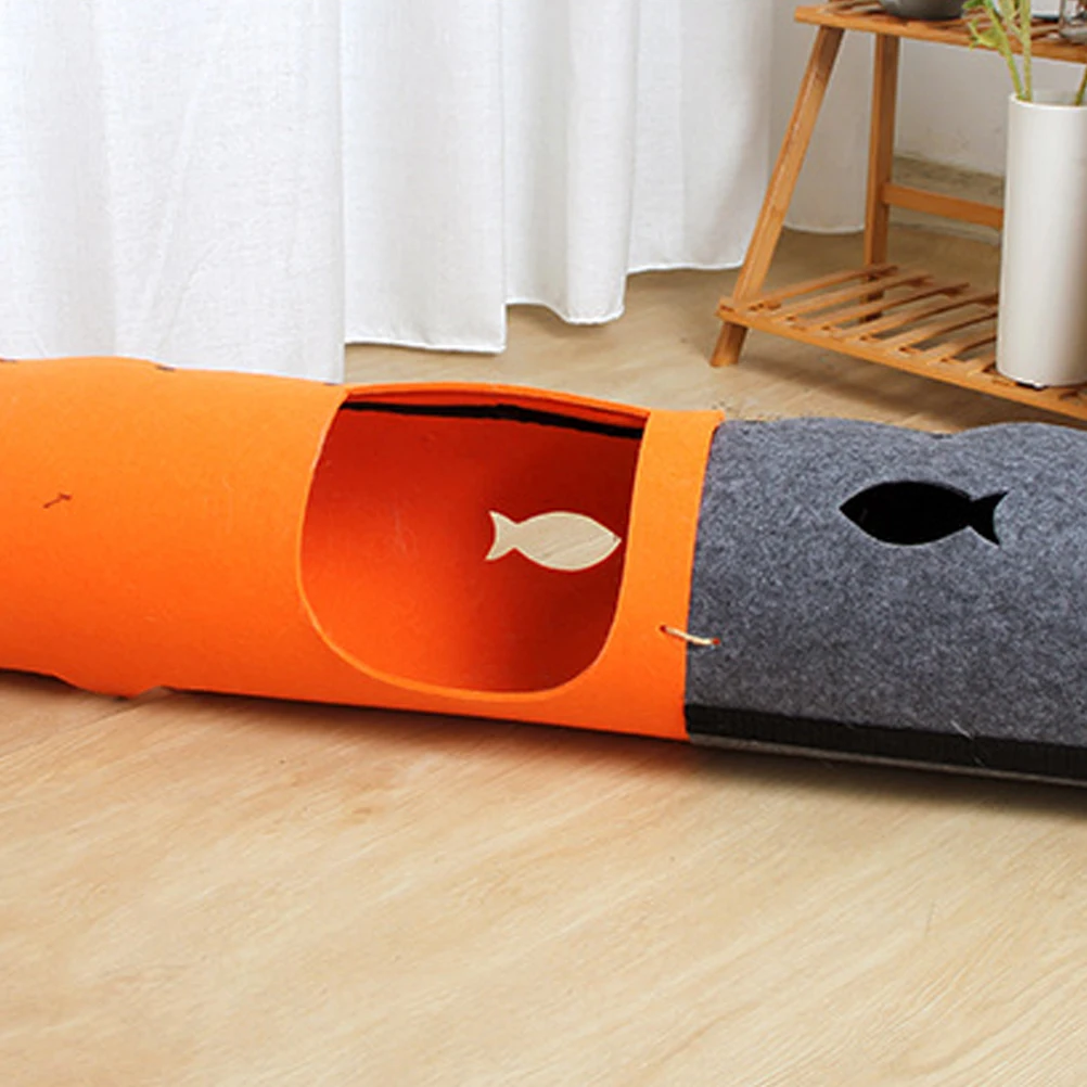 

Pet Tunnel Cat Nest Toy Kitten Hideout Felt Cloth Playing Supply Playground Amusement