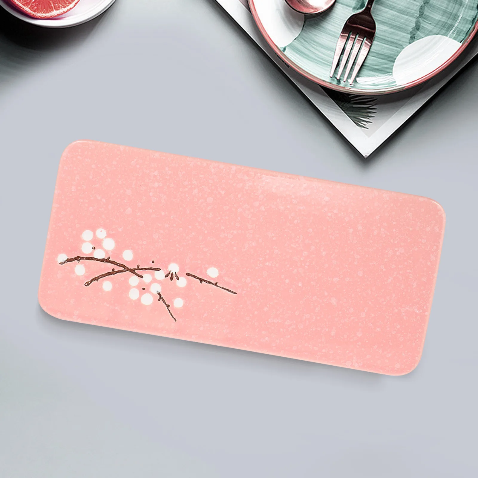 

1Pcs Practical Ceramic Underglaze Color Sushi Serving Plate Sushi Dish for Restaurants Hotels Family Dinners Creative