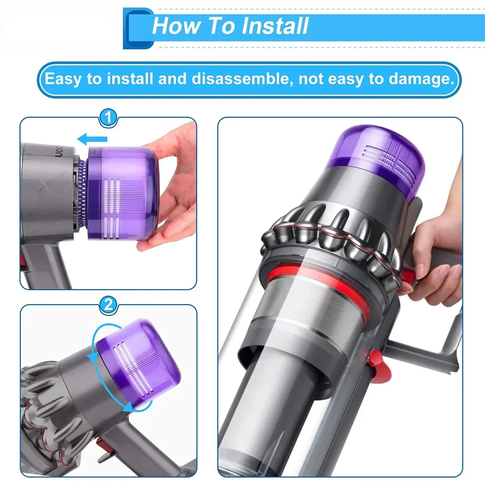 Vacuum Filters Replacement Compatible with Dyson V11 Animal Torque Drive Complete V15 Detect Cordless Vacuum