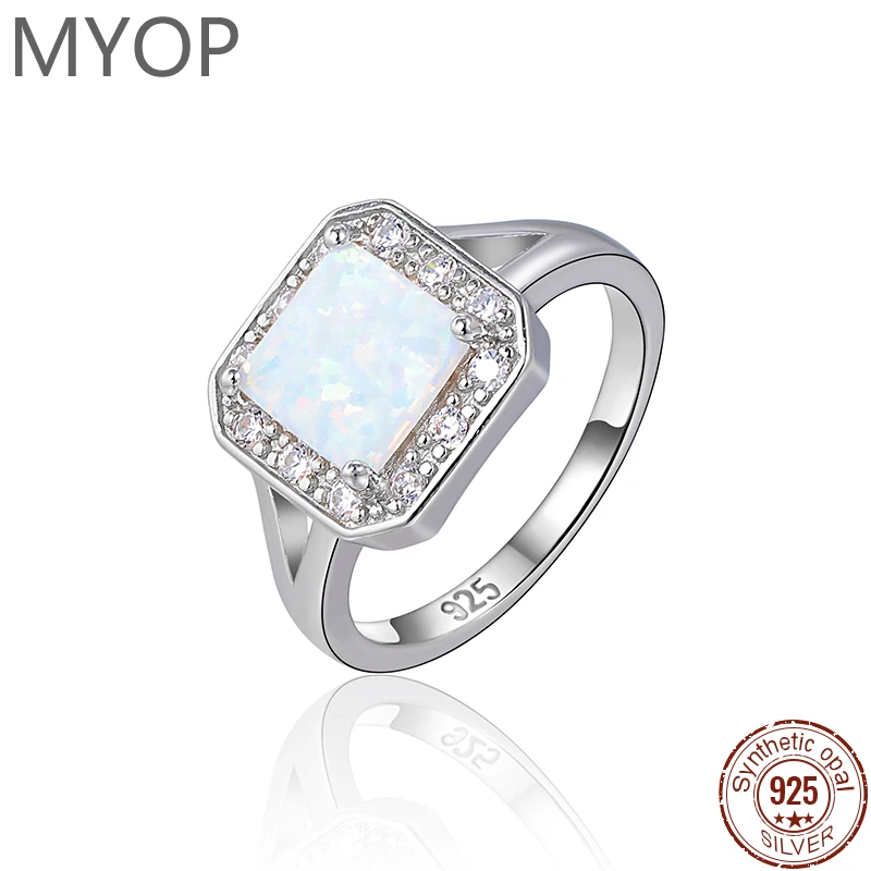 

XYOP Presence Ретро-стиль Маленькое ювелирное кольцо из стерлингового серебра 925 пробы с опалом