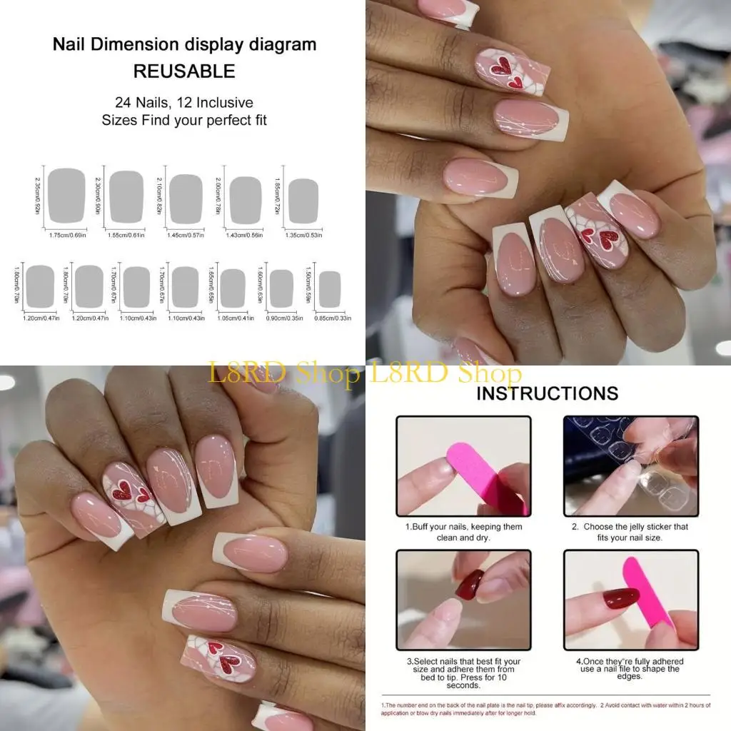 

L8RD Valentine False with Heart Designs Full Cover for Parties and Event