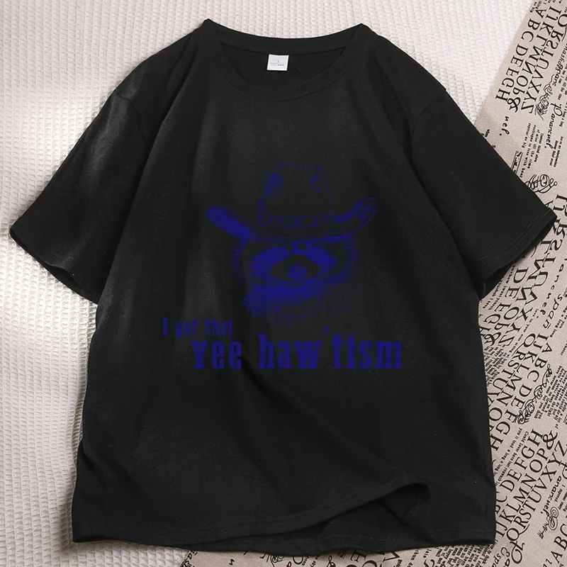Funny women's t-shirt Vintage raccoon Graphic t Shirt Mental Health Trendy cotton short sleeve round neck tees woman clothing