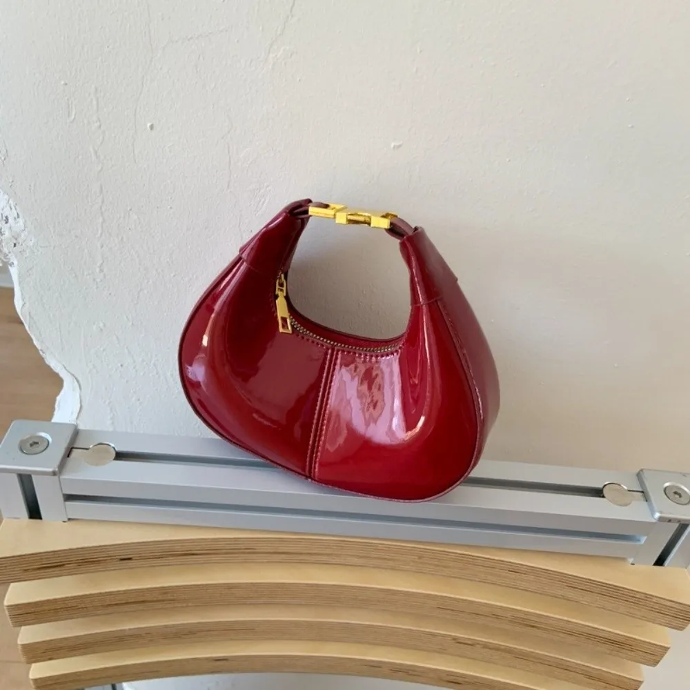 

Fashion Solid Color Half-moon Crescent Bag Y2k Simple Pu Leather Handbag Leisure Versatile Women's Coin Purses Minimalist