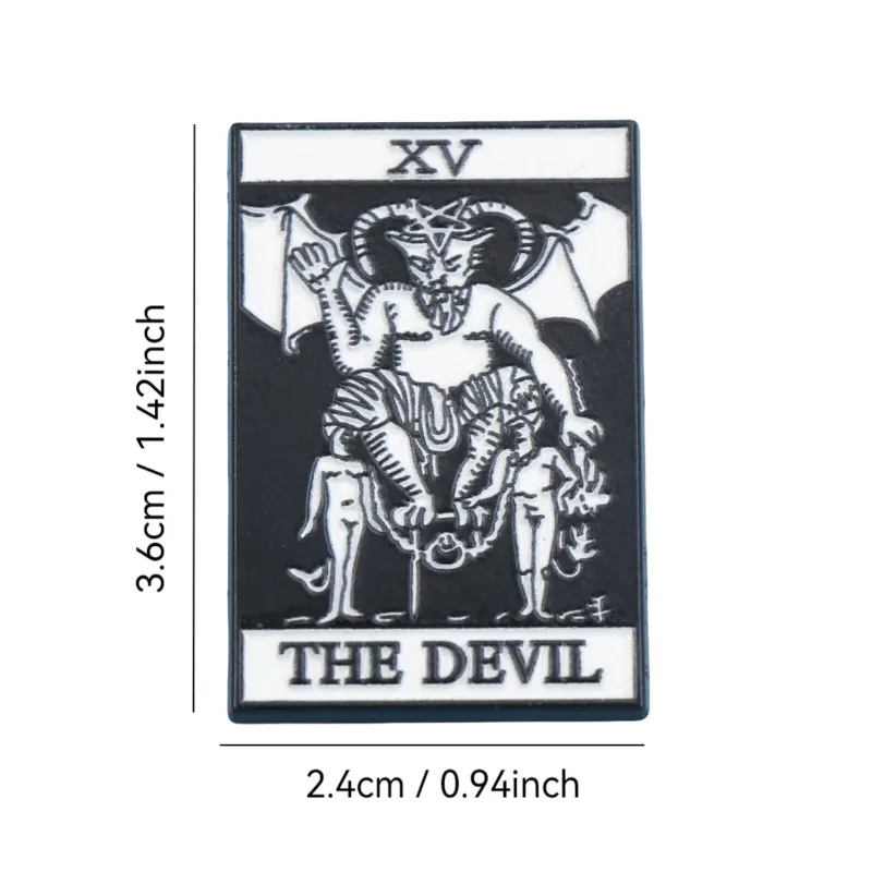 Geometric Tarot Cards Demon Enamel Pin Suitable for Fashion Collar Pins Backpack Badge