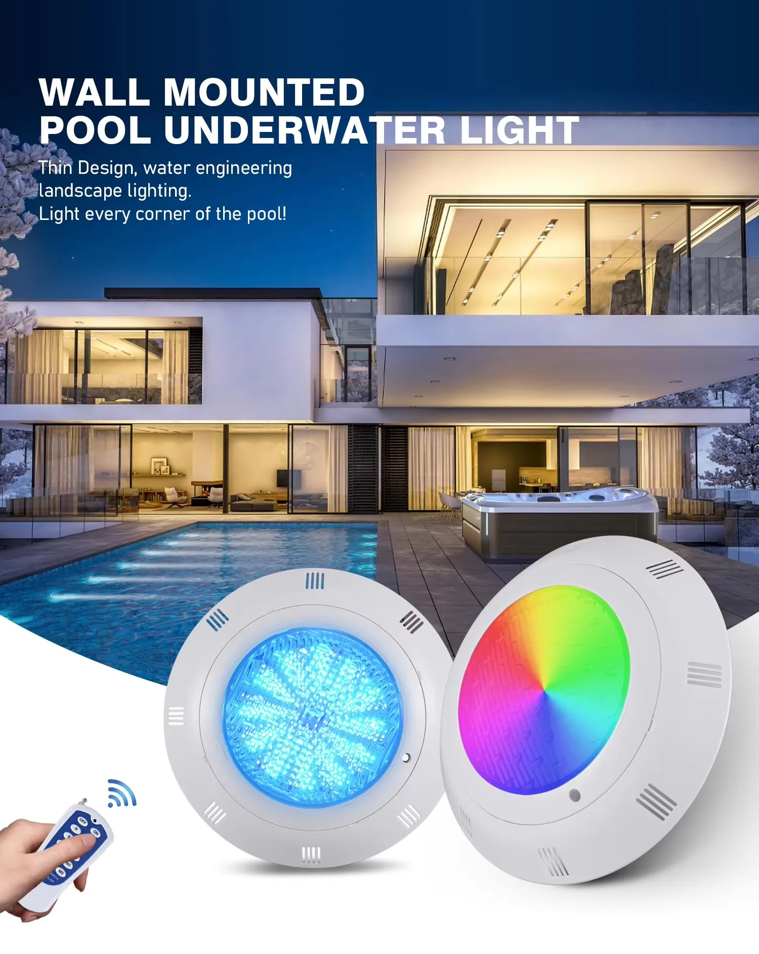 RGB LED Swimming Pool Lights Underwater Color Changing AC12V Remote Control IP68 Waterproof 12W 18W 25W 35W 45W for Decorative