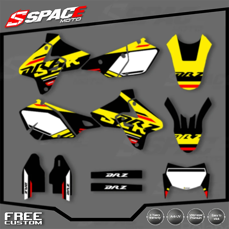 

SPACE For SUKUZI DRZ400 1999 2000 2001 2002 2003 2004-2022 Custom Motorcycle Graphics Background Decals Stickers Kits 004